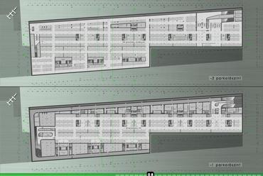 parkolószintek alaprajzai