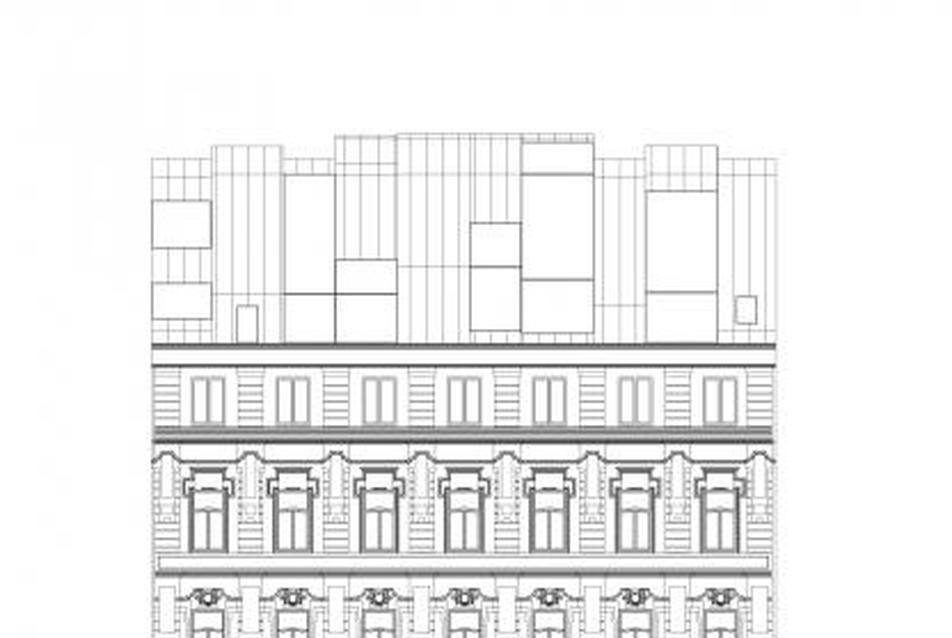 Deák Palota homlokzat, forrás: EEA Budapest Építésziroda