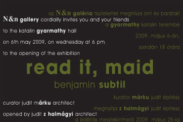 read it, maid • benjamin subtil