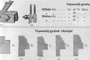 Tapaszalj-gyalu idomok