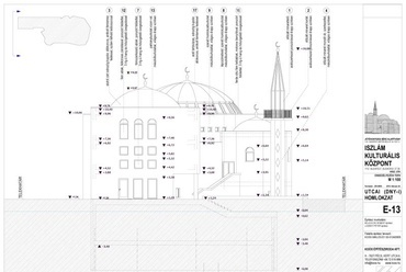 Mecset és Iszlám Kulturális Központ utcai homlokzat - építész: Koós Miklós