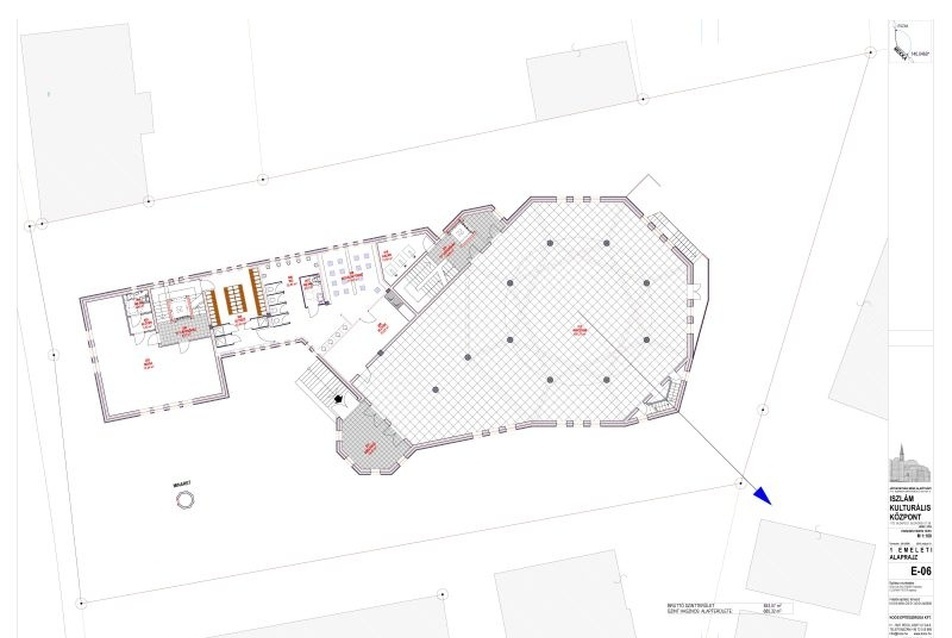 Mecset és Iszlám Kulturális Központ 1 emeleti alaprajz - építész: Koós Miklós