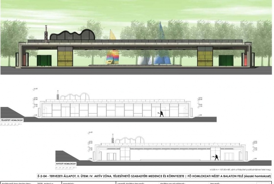 Bercsényi strand fejlesztése - aktív zóna homlokzat