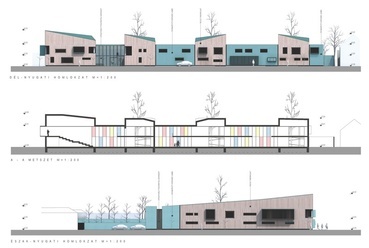 Pestszentimre   Óvodacentrum Tervpályázat. Vezető tervezők:Dobóczy Ákos, Kabdebó   Zoltán, Kiss  Péter