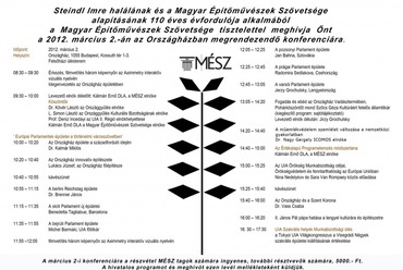 2012 Tavaszi Nemzetközi Építészeti Fesztivál - a MÉSZ programja