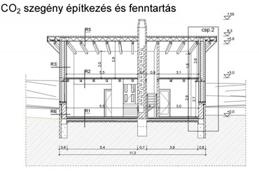 A-A metszet, tervező: Komár István