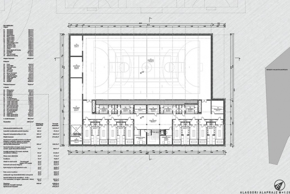 Debrecen, Egyetemi Sportcsarnok meghívásos tervpályázata – Bakó István és munkatársainak I. díjas pályaműve