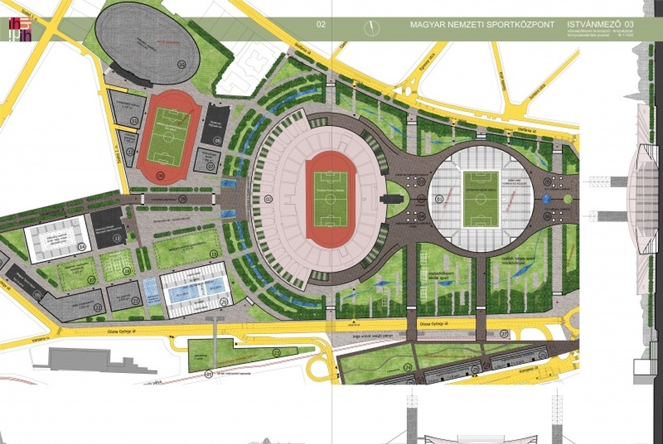 Komjáthy Attila, Eltér István és Meditz László terve a Puskás Ferenc Stadionra és környékére