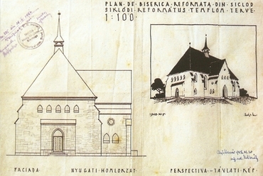 Kós Károly siklódi református templom terve 1948-ból, forrás: Anthony Gall (2002): Kós Károly műhelye, Mundus Magyar Egyetemi Kiadó, Budapest