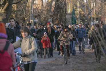 Piknik a Római-partért - demonstráció a tervezett mobilgát ellen, 2013 március 2.  Fotó: fotomat.hu