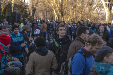 Piknik a Római-partért - demonstráció a tervezett mobilgát ellen, 2013 március 2.  Fotó: fotomat.hu