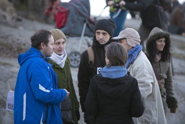 Bardóczi Sándor(balra) - Piknik a Római-partért - demonstráció a tervezett mobilgát ellen, 2013 március 2.  Fotó: fotomat.hu