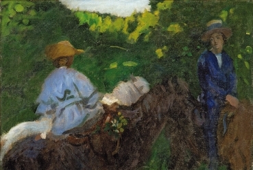 Ferenczy Károly (1862–1917): Vázlat a „Lovagló gyermekek”-hez / Sketch for “Children Horseback Riding”, 1905 vászon, olaj, 64×79 cm