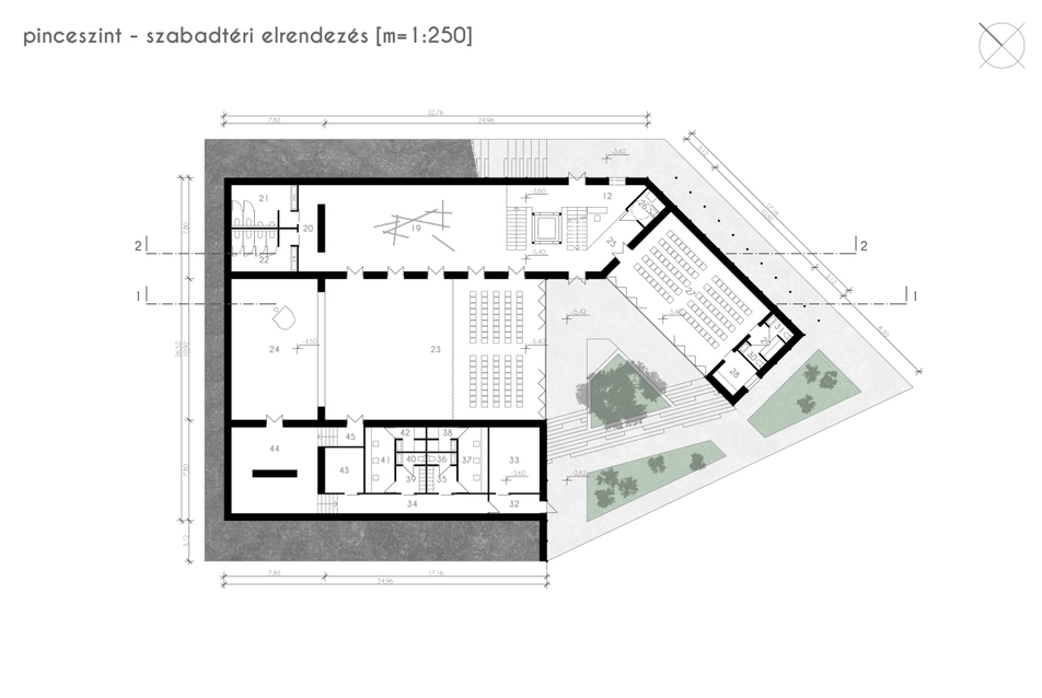 Pinceszint - szabadtéri elrendezés, forrás: Nagy Tibor