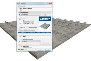 Leier termék portfólió ArchiCAD-ben