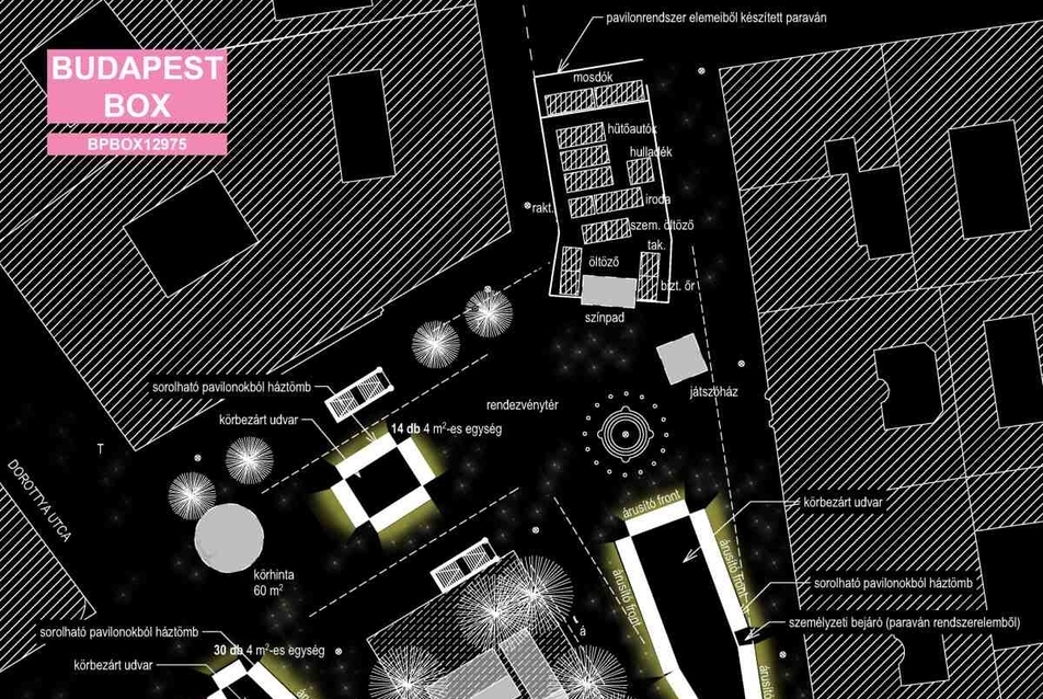 helyszínrajz - Budapest Box ötletpályázat - Poós Tamara és Máté Tamás terve