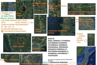 Buda és Boda települések Svédországtól Finnországig - kép: Kiss József, Google Earth