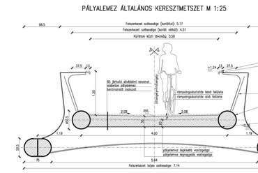 a híd kiviteli tervi keresztmetszete