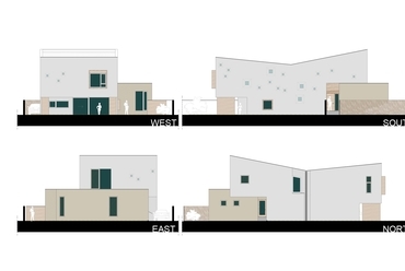 Andreescu & Gaivoronschi: Színes fények háza Temesváron. Homlokzati tervek