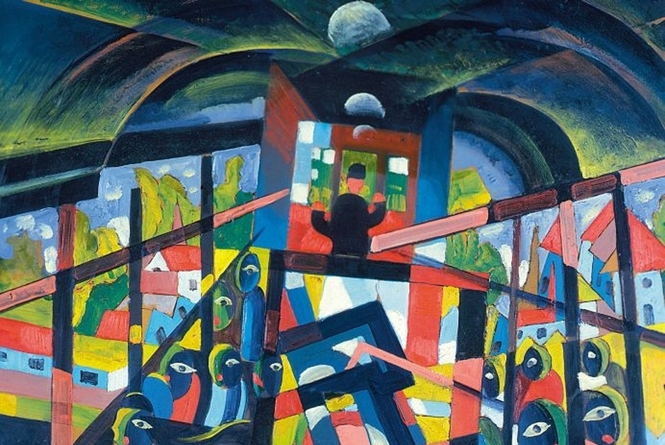 Schreiber Hugó: Villamoson, 1925k.