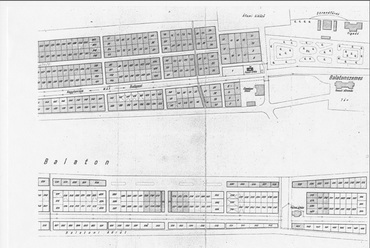 Balatonszemes Hunyady-telep parcellázási rajzának részlete. forrás: Czirják Mariann (szerk.): Balatonszemesi Fürdőegyesület centenáriumi emlékkönyv. Logod Bt, Budapest, 2009.