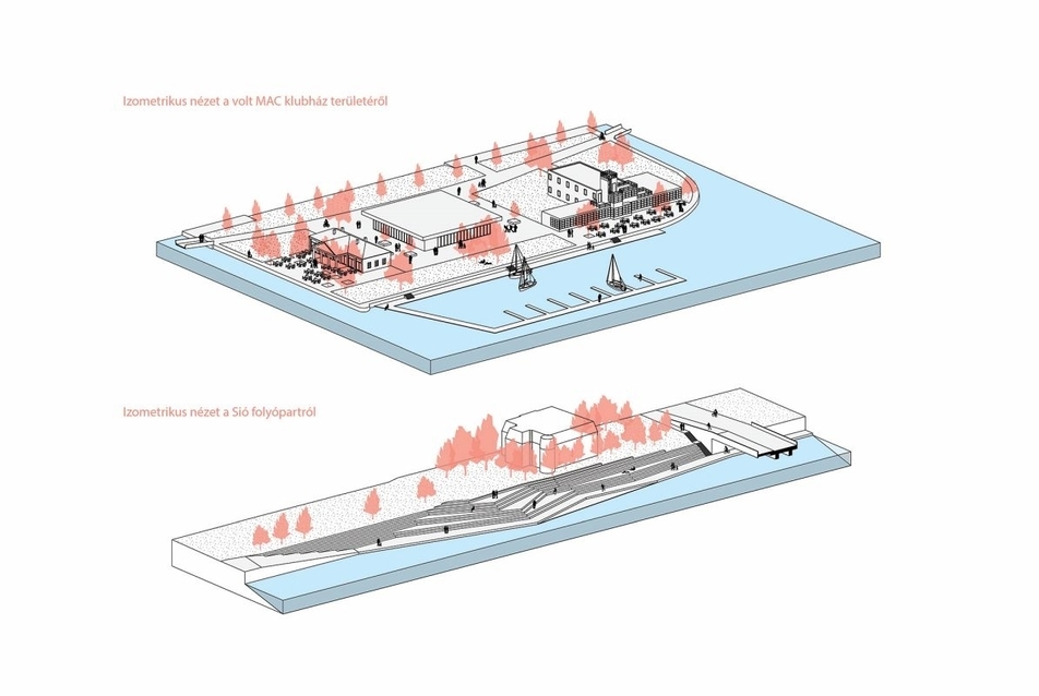 izometria a MAC klubház környezetéről - tervező: Mészáros János, Jäger Krisztián, Mészáros András, Mészáros Márton