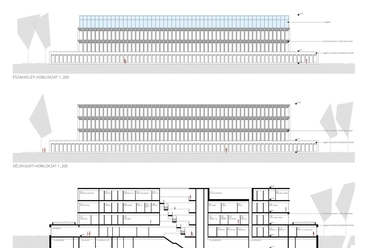 északkeleti, délnyugati homlokzat és hosszmetszet - tervező: Geon 