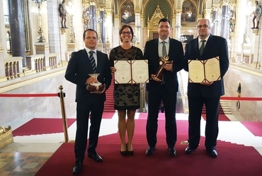 Kocsis Mátyás, Zadravecz Zsófia, Hoffmann Tamás, Mikita István - a Lafarge vezetői