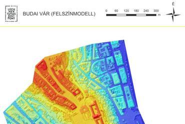 a Budai Vár területének 21 cm/pixel felbontású felszínmodellje