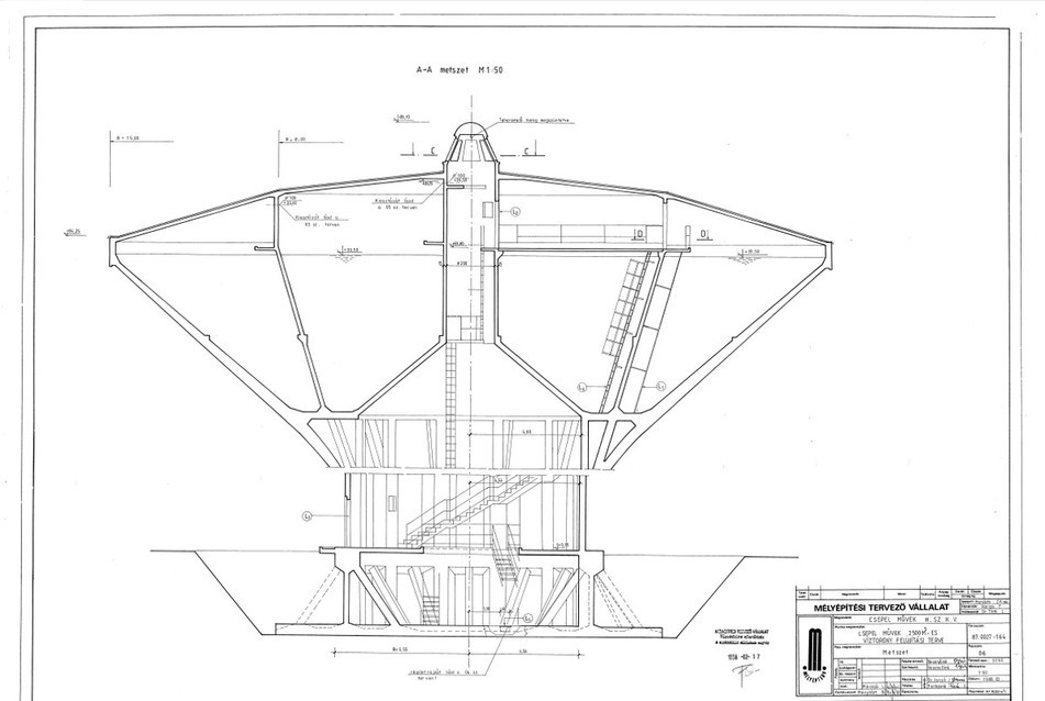 A csepeli víztorony metszete - építész: Mikolcsó László - fotó: Kis Ádám