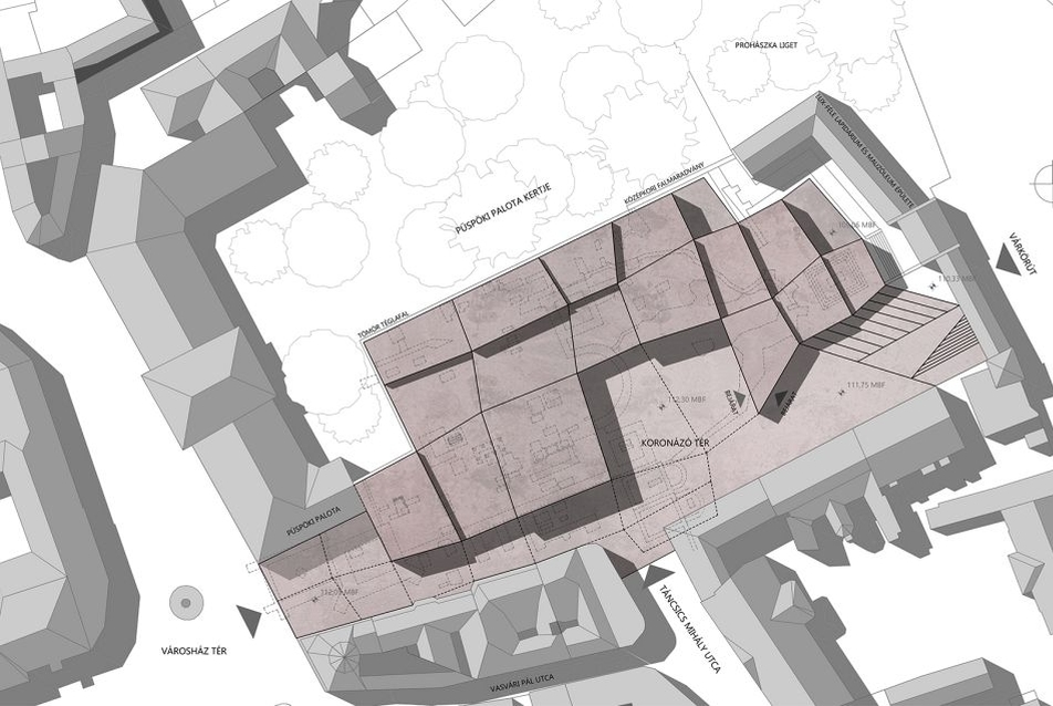 Székesfehérvár Történeti Központja 2017, helyszínrajz - építészek: Ránki Soma, Sógor Ákos, Weiszkopf András