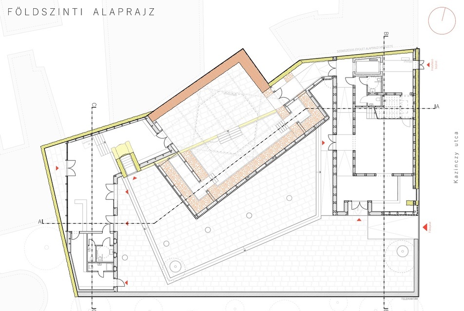 A kulturális- és történeti bemutatóközpont rajzai.