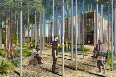 A Diller, Scofidio + Renfro és a Rene Gonzalez Architects terve a National Pulse Memorial & Museum épületéhez. Együttműködők: Raymond Jungles, Teresita Fernández és Oliver Beer. Kép: Diller, Scofidio + Renfro, Rene Gonzalez Architects, onePULSE Foundation