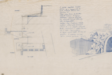 A Várhegy-alagút felújítása, a nyugati kapuzat vázlatterve, Állami Mélyépítéstudományi és Tervező Intézet, 1949 (Lechner Tudásközpont, Dokumentációs Központ / Tervtár)