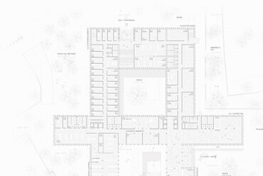 A Bär, Stadelmann, Stöcker Architekten + Stadtplaner Part GmbB és a club L94 Landschaftsarchitekten GmbH harmadik díjas terve a nürnbergi evangélikus campusra. Kép: Evangelisch-Lutherische Kirche in Bayern