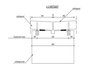Lelátó - gerenda cspi vázlat, Forrás: Ferrobeton