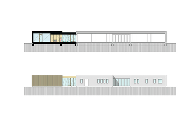 Fabölcső  – A Konkrét Stúdió megvételt nyert terve a bölcsőde pályázaton - 1.B  változat metszetek