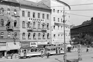 1949 - Magyarország,Budapest V.,Budapest VI.,Budapest XIII. Nyugati (Marx) tér a Bajcsy-Zsilinszky út és a Szent István körút találkozásánál. Forrás: Fortepan, ADOMÁNYOZÓ:KOVÁCS MÁRTON ERNŐ