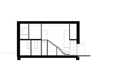 Családi ház Piliscsaba, Klotildligeten -  metszet - terv: Kovács Csaba / Nart Építész Műterem Kft.
