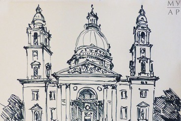 Igor Vasziljevics Tkacsenko: Magyarországi rajzok. A budapesti Szent István-bazilika. 1962. A Scsuszev Állami Építészeti Múzeum hozzájárulásával
