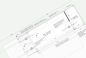 Alaprajzi részlet a kerékpáros konténerről. Építész: Schefler Edina