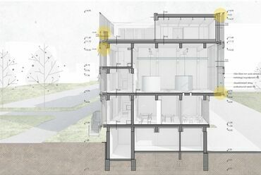 Metszet. Tervező: Soltész Angéla