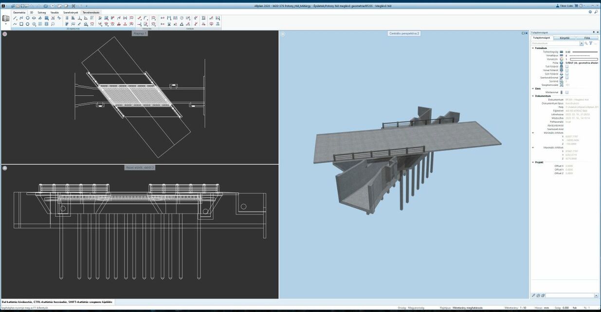 3D geometria és vasalások - Híd alatti műtárgy