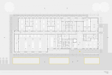 Földszinti Alaprajz 1:100 - GMO Kutatólabor - építész: Andrékó Róbert