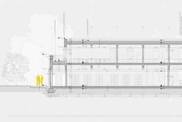 Metszet 3 1:50 - GMO Kutatólabor - építész: Andrékó Róbert