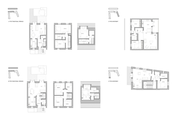 Mole Architects: Marmalade Lane, közösségi lakótelep Cambridge-ben – alaprajzok – forrás: Mole Architects