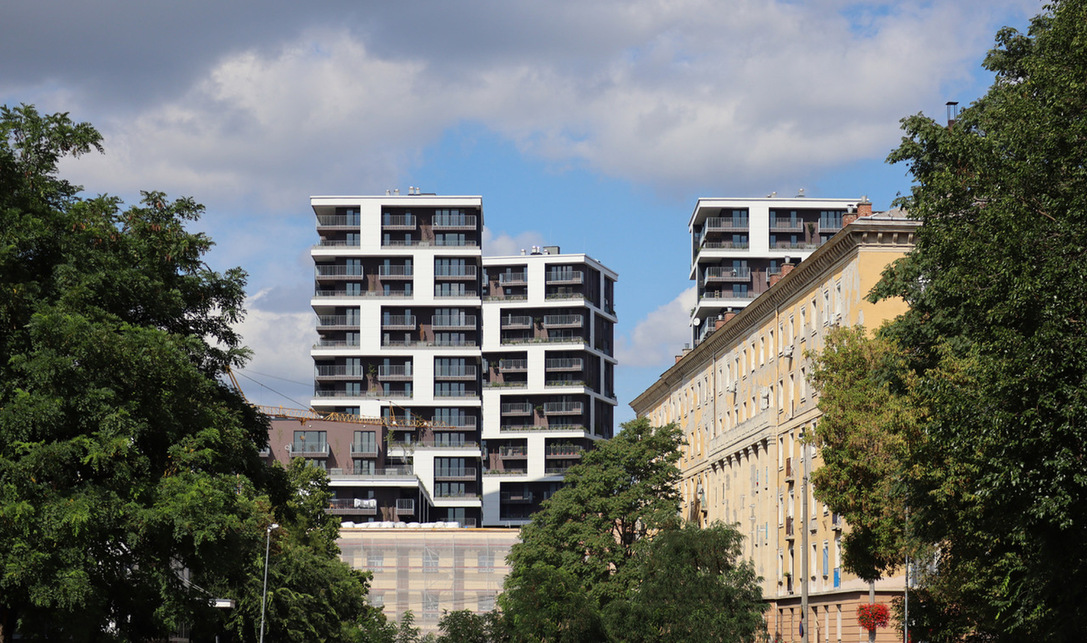 Újpesti Metrodom Panoráma Lakópark – terv: Hajnal Zsolt, Kendelényi Péter, Hajnal Építész Iroda Kft. – fotó: Juhász Norbert