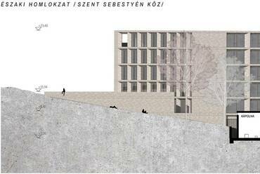 Az Egyheted Stúdió és a Zip Architects közös terve az MCC pályázatán. Metszet