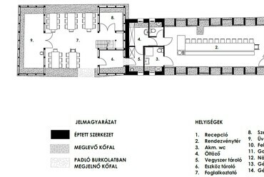 Gyógynövényház az ópusztaszeri Monostorkertben. Földszinti alaprajz