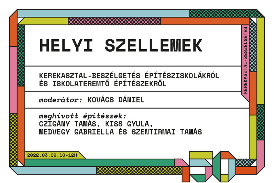 Helyi szellemek – kerekasztal-beszélgetés építésziskolákról (livestream)